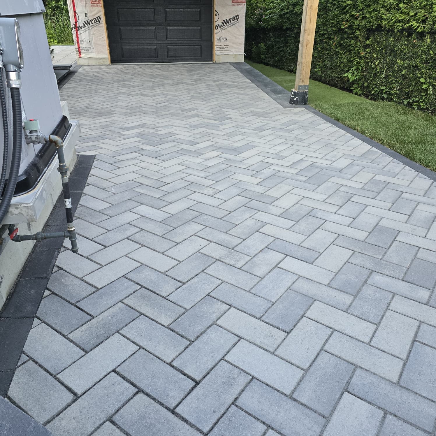 The Herringbone Driveway - hardscaping project in Toronto, ON